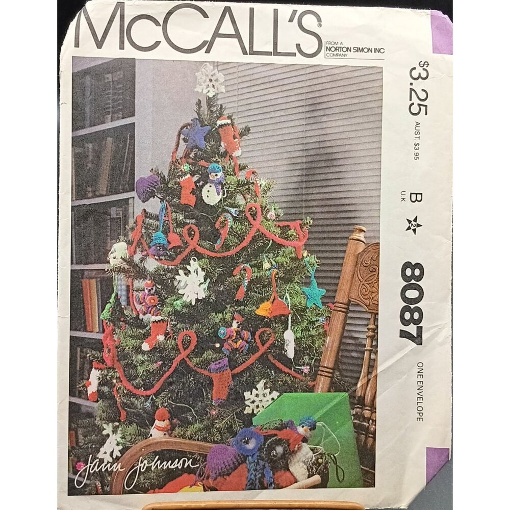 Vintage McCalls 8087 Christmas Ornament Knitting Pattern Booklet